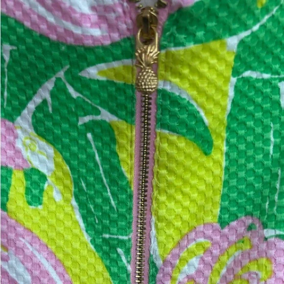 Lilly Pulitzer Sleeveless Dress Flamingo Pink Green Size XL 14-16 - Picture 10 of 17